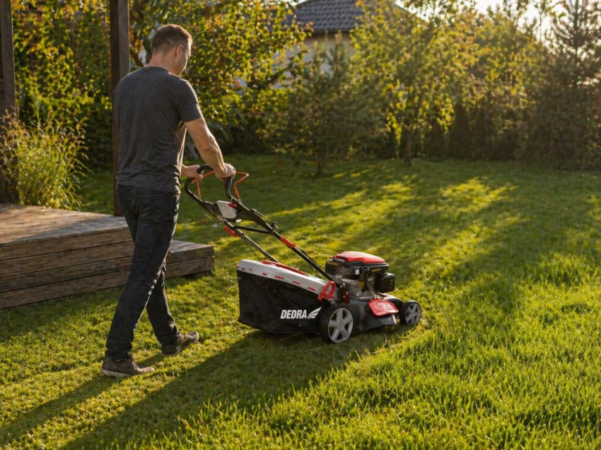 Kosiarka spalinowa z napędem DEDRA DED8724Q-46L 46 cm 166 cm3 2 ostrza